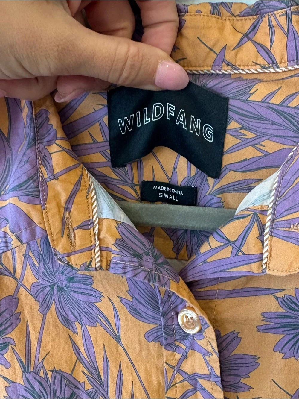 WILDFANG the empower Hawaiin print Orange & Purple Floral Button-Up Shirt - Picture 5 of 8